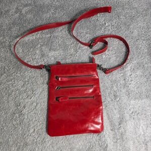Shiraleah Crossbody Bag Red Multi Zip Faux Leather Women Small Good